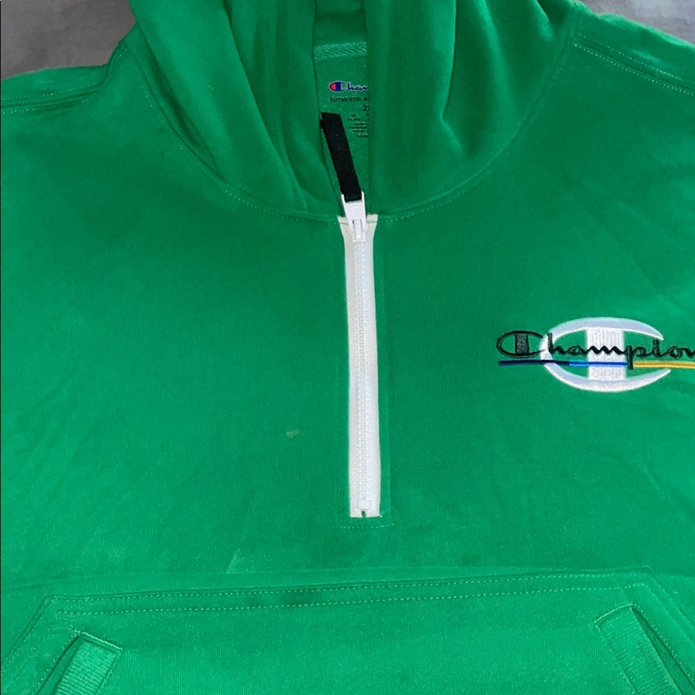 Champion Bright Green Half-Zip Hoodie